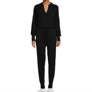 Antonio Melani Esther Long Sleeve V-Neck Drawstring Waist Cashmere Jumpsuit